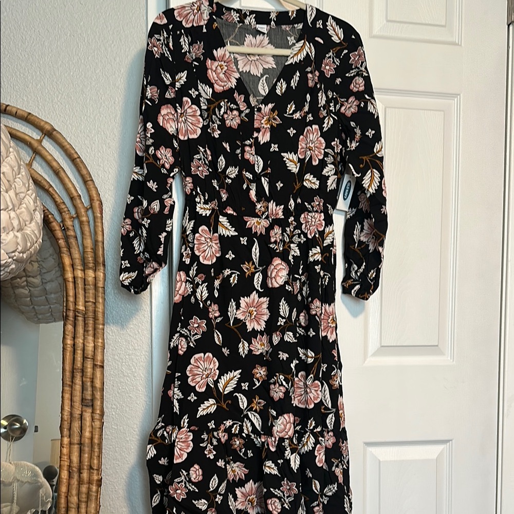 Floral Black Dress